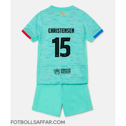 Barcelona Andreas Christensen #15 Tredje Dräkt Barn 2023-24 Kortärmad (+ Korta byxor)